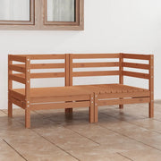 Divano da Giardino 2 Posti Marrone Ambra Legno Massello di Pino 3082390