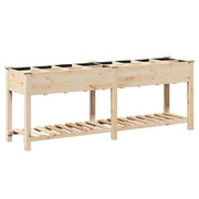 Fioriere | Cassetta per fiori | Vaso da giardino con lo scaffale Beige 203,5 x 53 x 76,5 cm