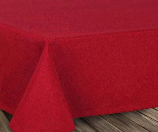 Tavolo con tovaglia antiacqua e antiaderente - tovaglia per tavolo con effetto loto - tovaglie per tavolo in stile lino, quadrata 110x220 cm, Bordeaux