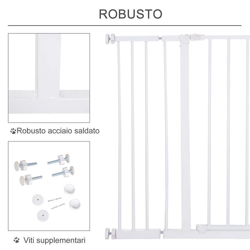 CANCELLETTO PER CANI ESTENSIBILE DA 72 A 107 CM CON MONTAGGIO A PRESSIONE