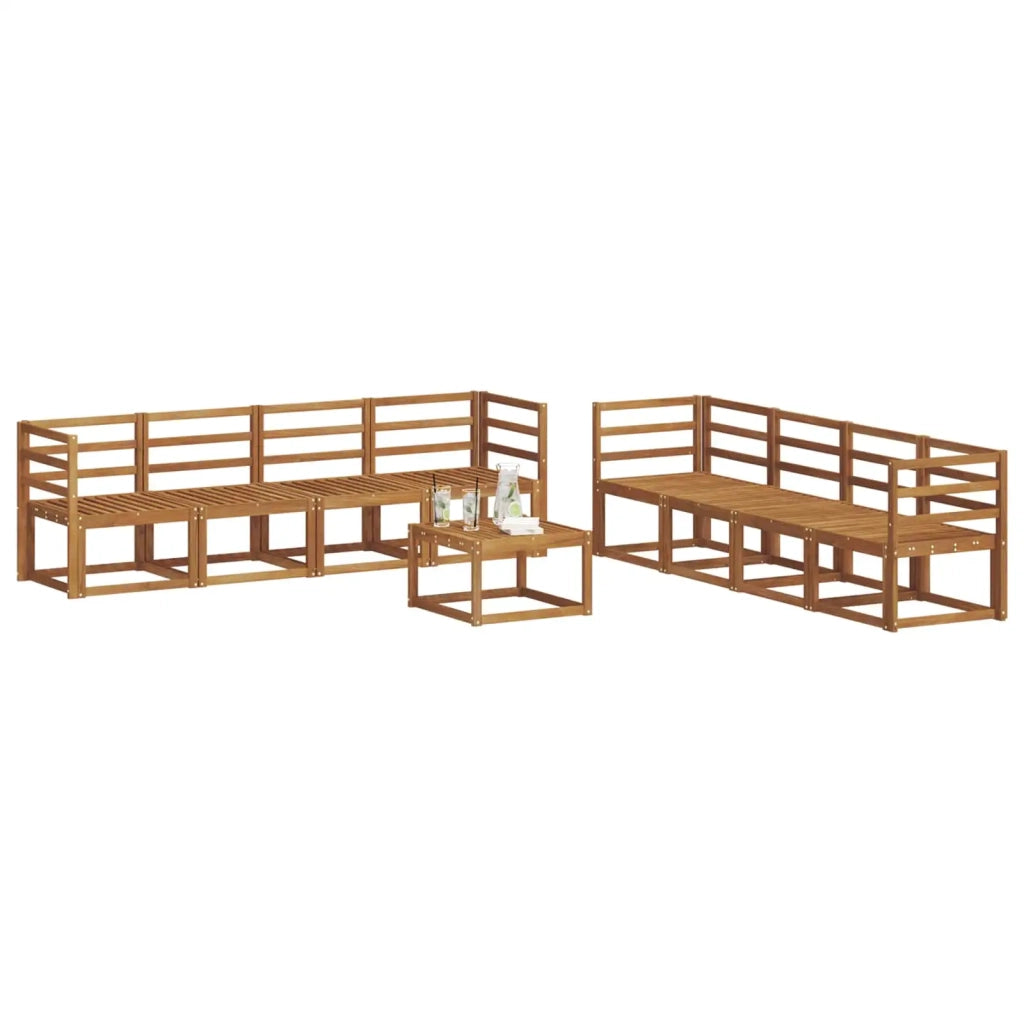 Set di divani da esterno 9 pcs Naturale