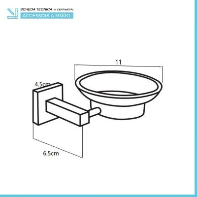 Set accessori a muro 3 pezzi in metallo cromato e viti incluse  Rock