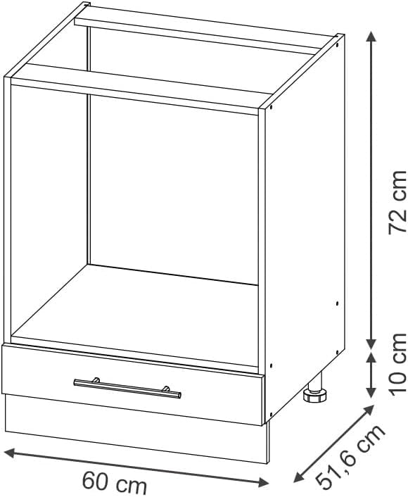 Mobile per forno da incasso Fame-Line, Landhaus antrazit-oro, 60 cm senza piano di lavoro