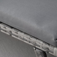 Divano da Giardino 2 Posti con Imbottitura e Braccioli Ribaltabili 129x63x67 cm in Rattan Grigio