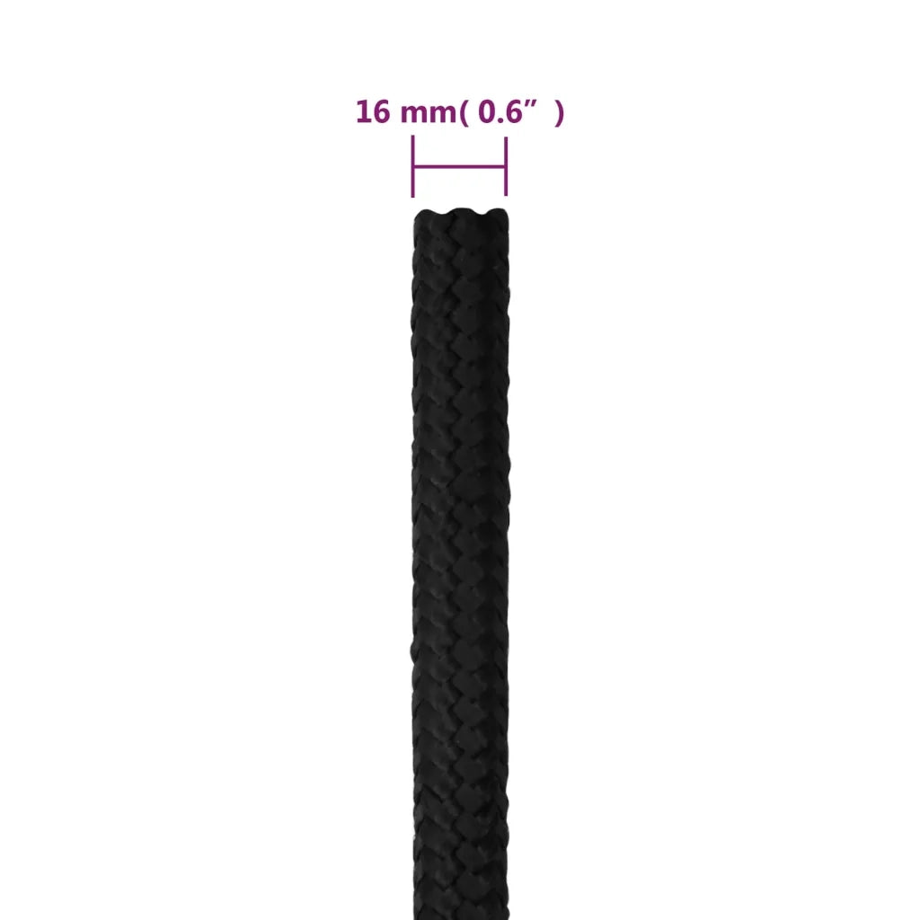 Corda per barca Completamente Nera 16 mm 25 m in Polipropilene 152519