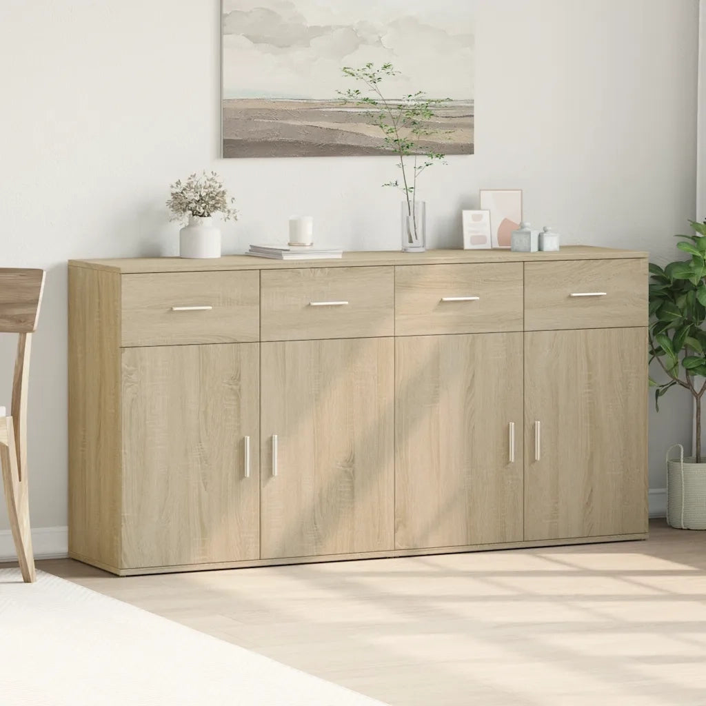 Credenze 2 pz | Madia | Buffet da pranzo | Armadio da pranzo Rovere Sonoma 79x38x80 cm in Legno Multistrato