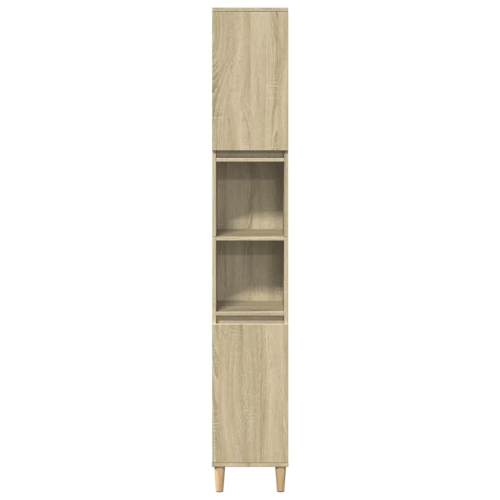 Set Mobili da Bagno | Armadio da bagno 3 pz Rovere Sonoma in Legno Multistrato