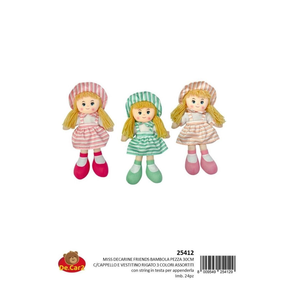 Miss Decarine,Bambola pezza 30 cm, 1 pezzo colore casuale,Decar,Eta1+