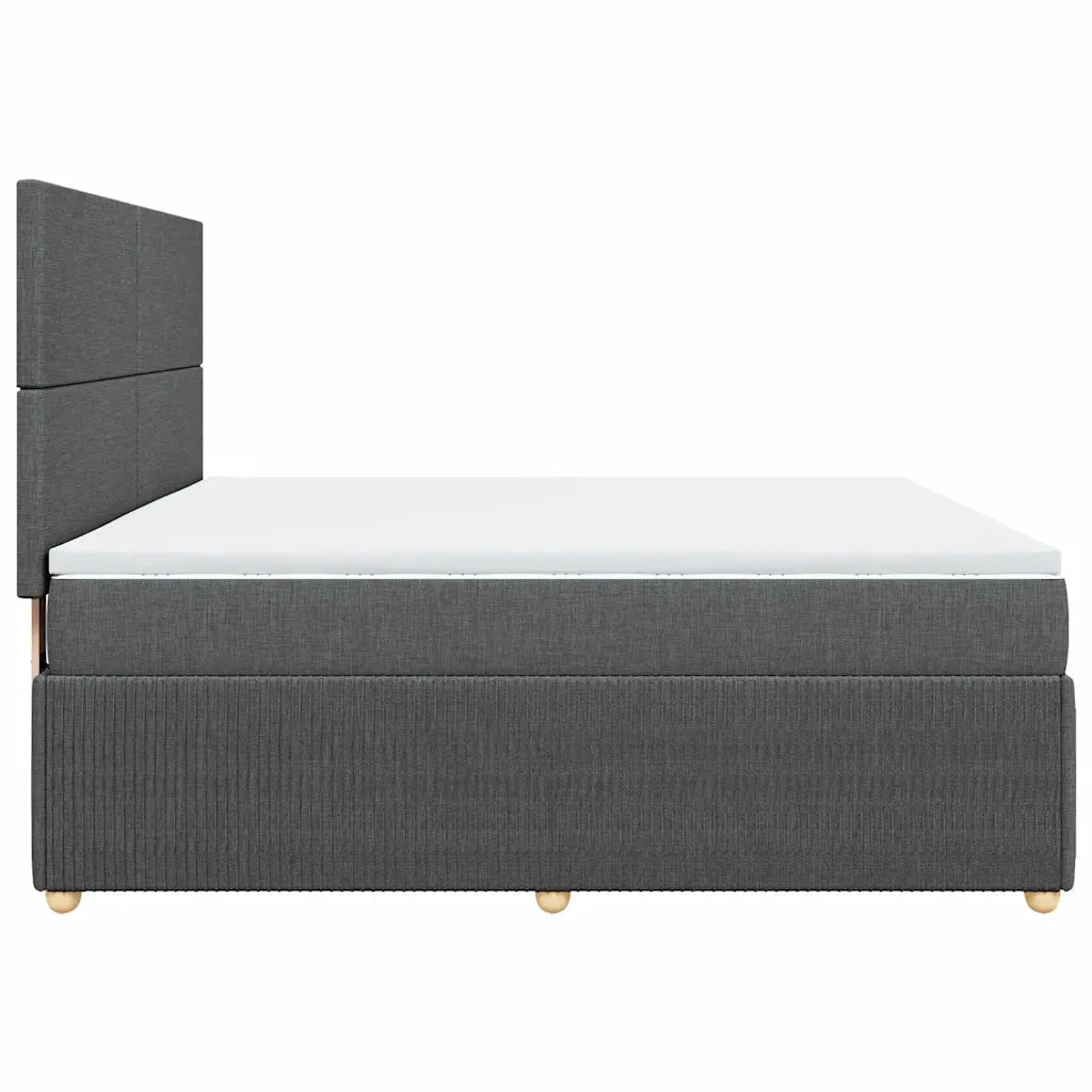 Giroletto a Molle con Materasso Grigio Scuro 180x200 cm Tessuto