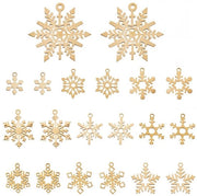 20 pezzi di charms in oro 18K a forma di fiocco di neve decorativi per gioielli