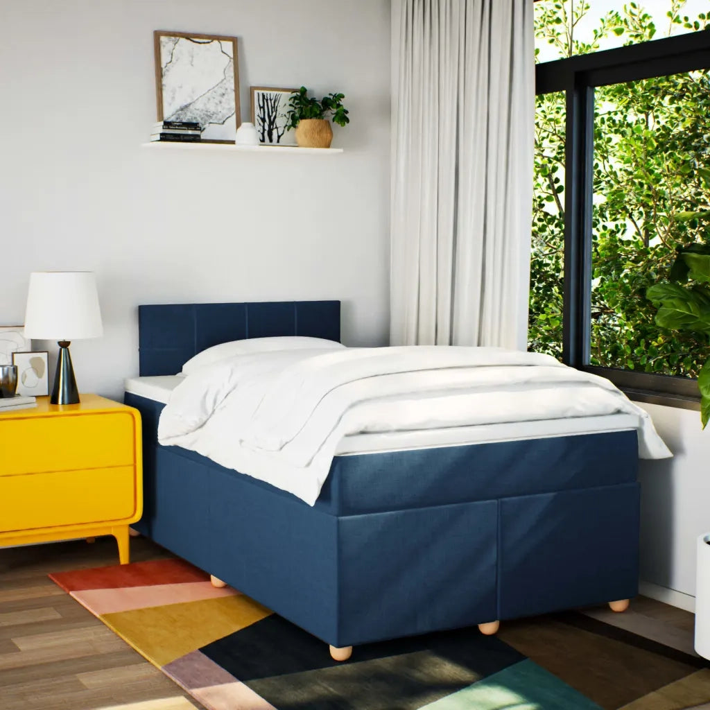 Giroletto a Molle con Materasso Blu 120x200 cm in Tessuto 3288953