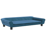 Cuccia per cani con cesto divano confortevole 100 x 50 x 21 cm velluto blu 02_0042598