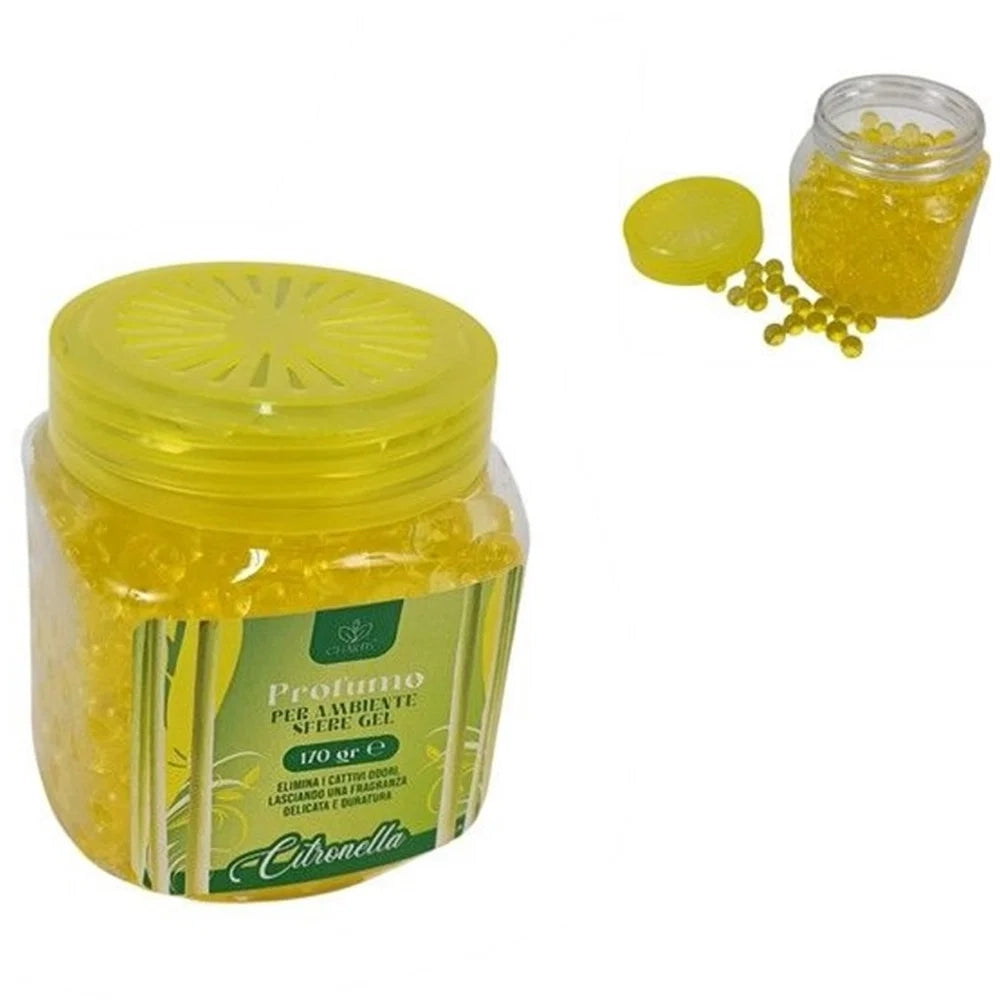 Trade Shop - Set 24 Pz Deodorante Profumatore Per Ambiente Sfere Gel Alla Citronella Da 170gr 698167a -