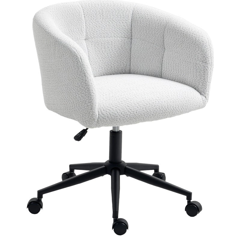Sedia da ufficio girevole imbottita color crema