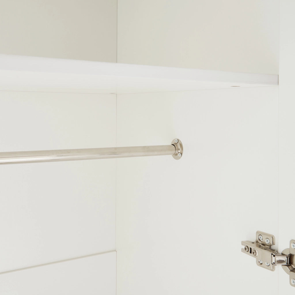 Armadio Guardaroba Finning con Ante a Persiana 176 x 80 x 52 cm Bianco [en.casa]