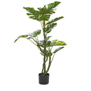 Pianta artificiale di Monstera in vaso verde e Nero sintetico 135 cm Materiale decorativo per interni