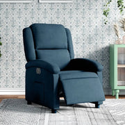 Divano Sedia-Poltrona Reclinabile Elettrica Blu in Velluto 840434