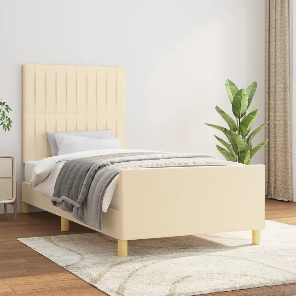 Giroletto senza Materasso Crema 90x200 cm in Tessuto