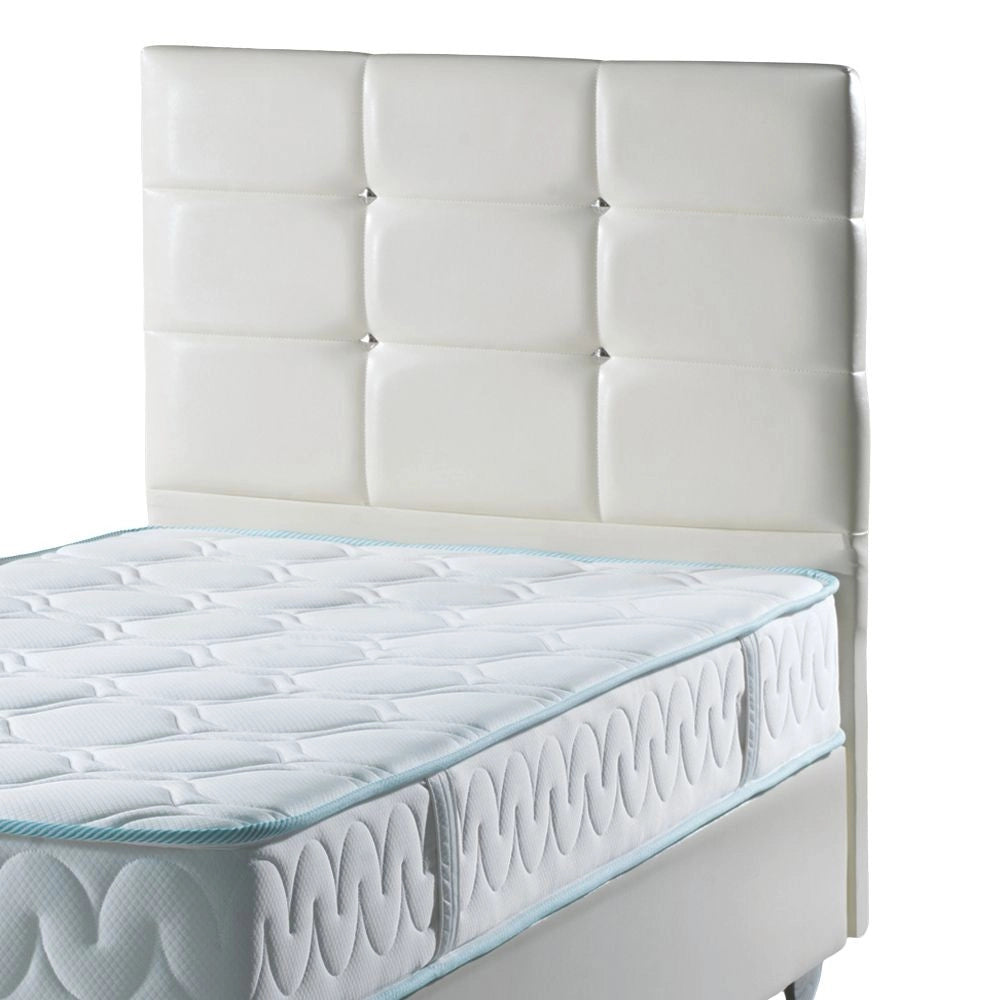 Testiera letto Nova 90x8x110H cm. in ecopelle bianco
