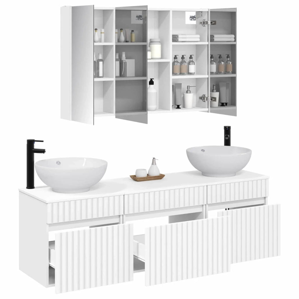 Set di Armadi da Bagno 4 pcs Bianco 103,5 x 15,5 x 70 cm 3406623