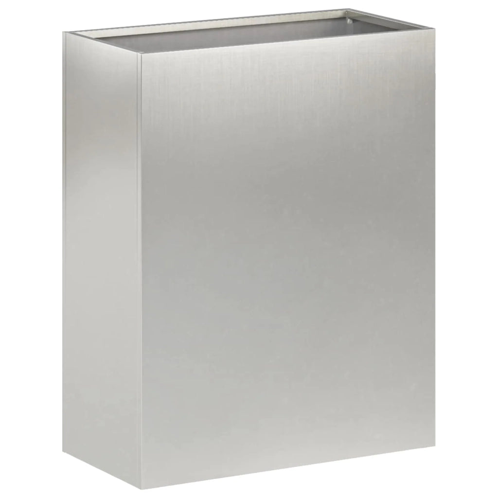 Vaso da giardino 2 pz Argento 40 x 20 x 50 cm Acciaio Inox 8005423
