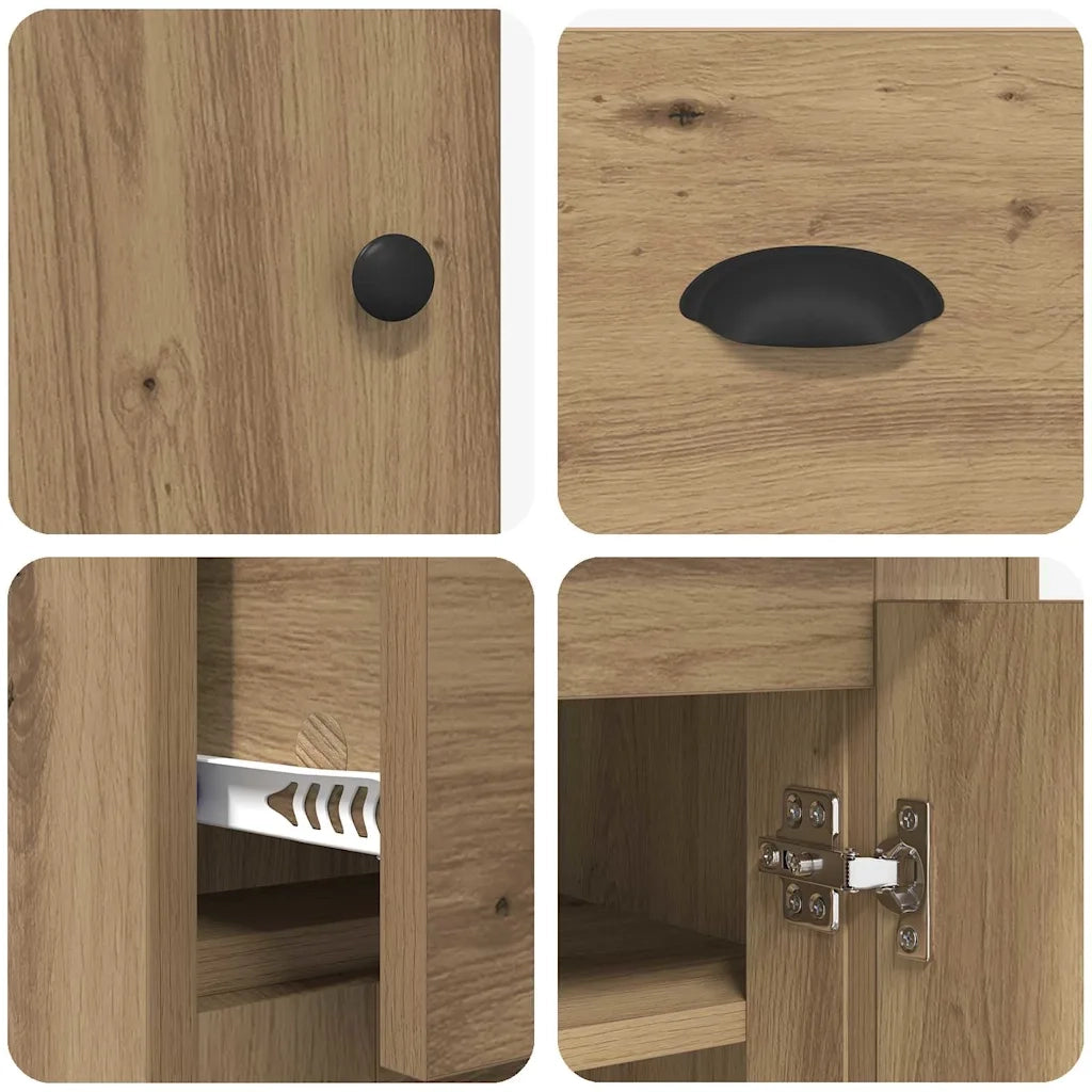Credenza con Cassetto-Buffet-Armadio da cucina Rovere artigianale 70 x 35,5 x 67,5 cm 672884