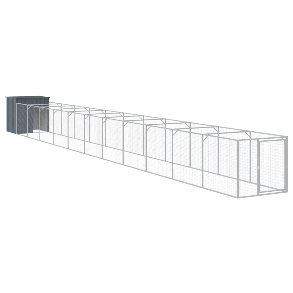 Cuccia per cani con cortile 110 x 1221 x 110 cm antracite 02_0043463