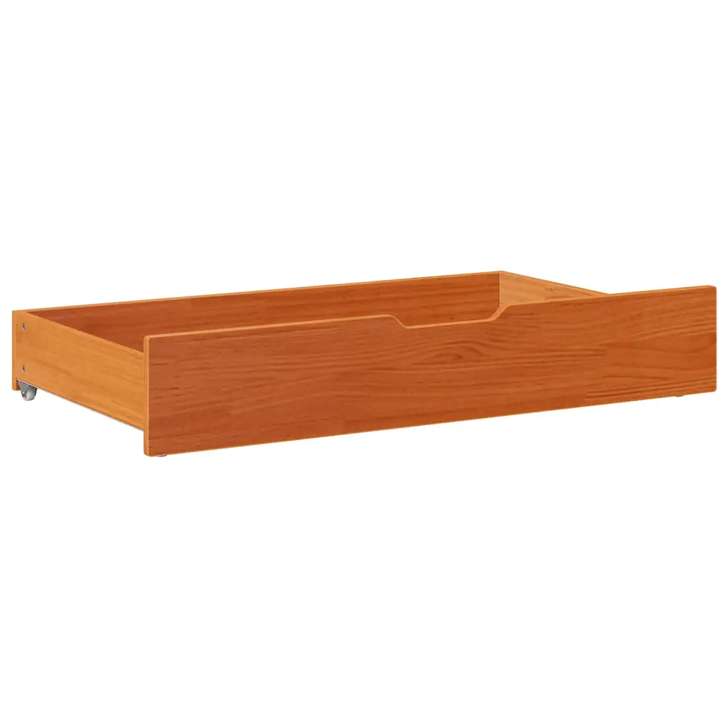 Cassettoni per Letto 2pz Marrone Cera 95x55x17 cm Legno di Pino 850922