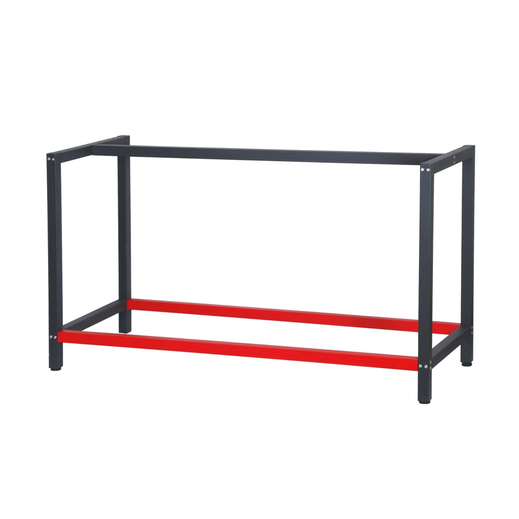 Telaio per banco da lavoro in acciaio antracite-rosso, gambe per banco da lavoro, telaio per tavolo 150 x 57 x 81 cm