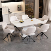 SEDIA Girevole con Braccioli Set da 6 pezzi Sherpa Bianco