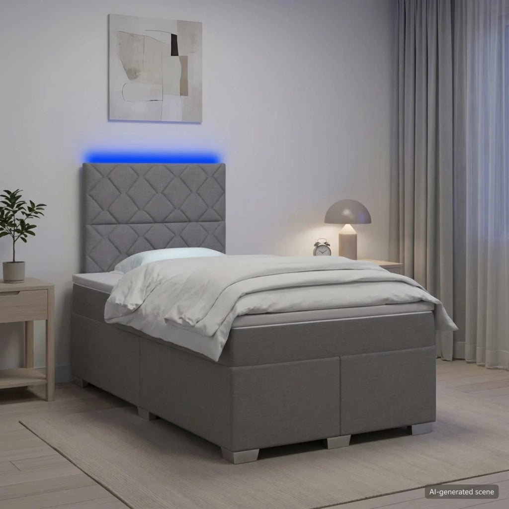 Letto box spring con materasso Grigio Chiaro 120 x 190 cm 3454831