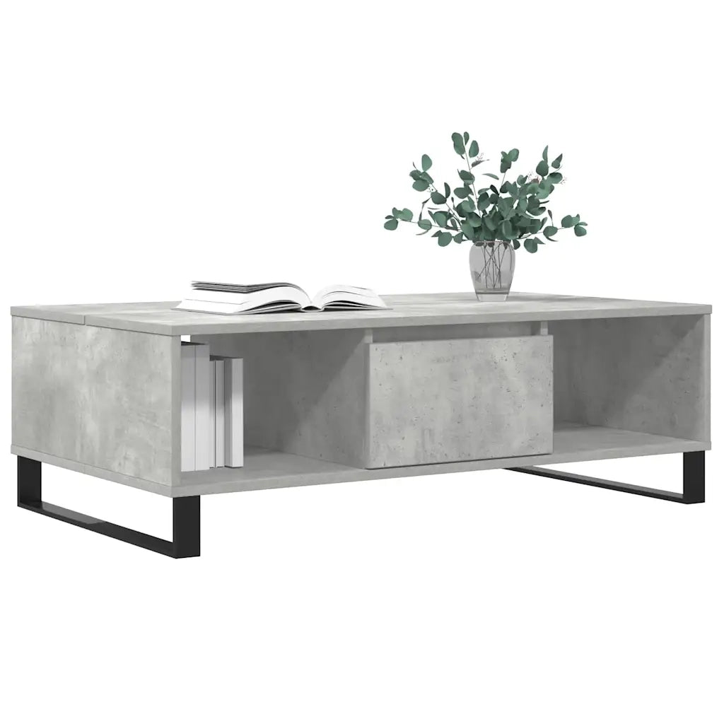 vidaXL Tavolino Salotto Grigio Cemento 104x60x35 cm Legno Multistrato