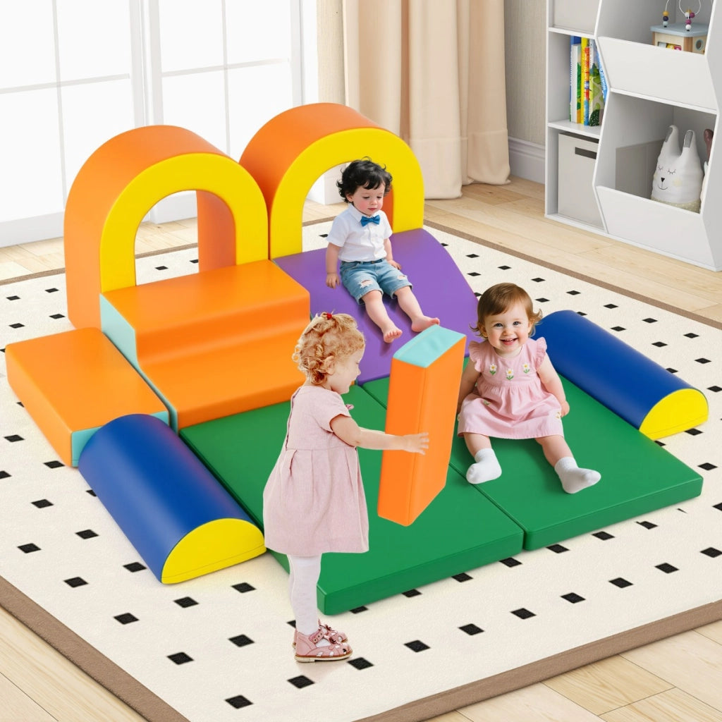 Set di 10 blocchi da arrampicata in schiuma, Set attivit¨¤ per interni per bambini 1+ anno Arancione