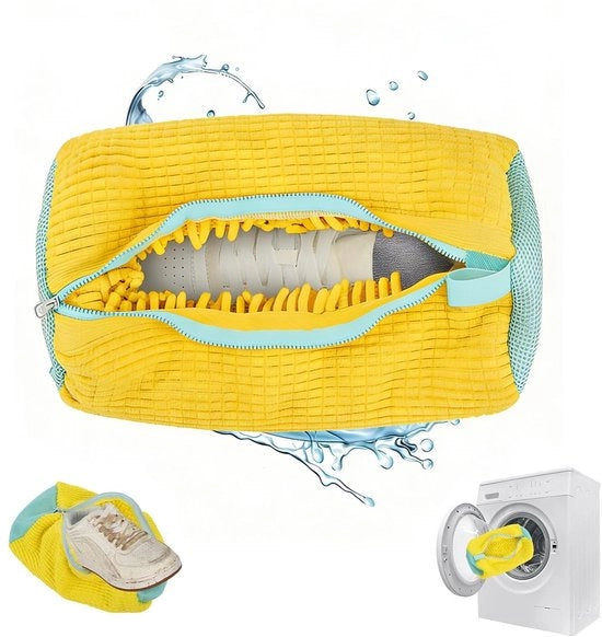Sacchetto per lavatrice per scarpe, sacchetto per scarpe per lavatrice, sacchetto per scarpe riutilizzabile per tutti i tipi e le misure di scarpe, giallo, stile semplice