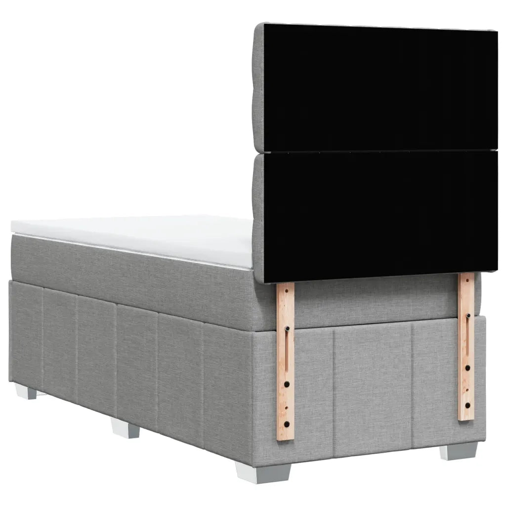 Giroletto a Molle con Materasso Grigio Chiaro100x200 cm Tessuto 3291586