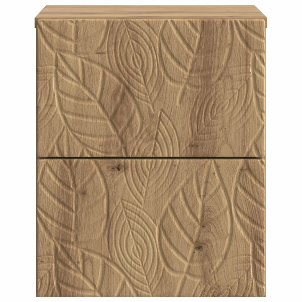 Mobiletto da notte a muro Rovere Artigianale 34,5 x 33 x 40 cm