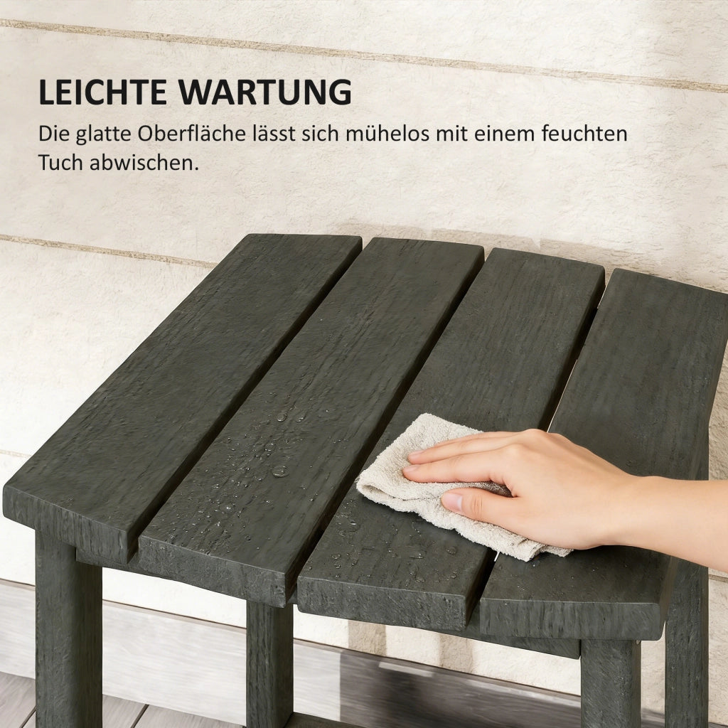Tavolo da giardino in HDPE ¨C zephmum ¨C Grigio 48x37x46 cm