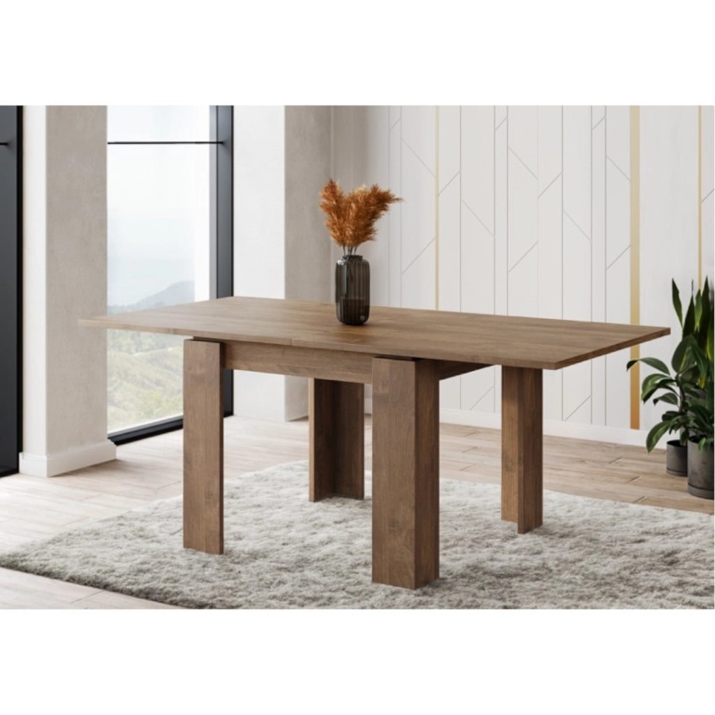 TAVOLO ULRICH A LIBRO 90/180X90XH78.5CM NOCE
