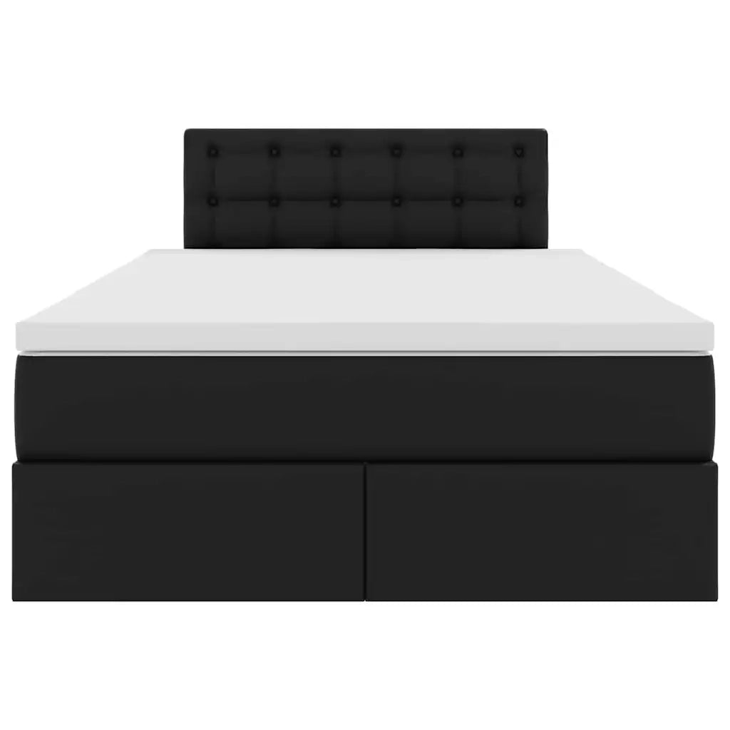 Letto con contenitore e materasso Nero 120 x 200 cm