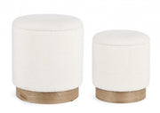 Set 2 Pouf Contenitore Zoya Bianco
