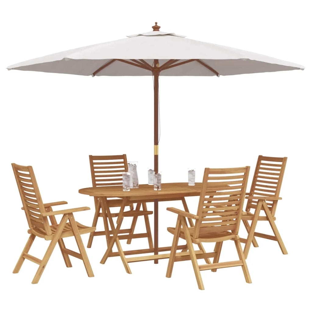 Set da Pranzo per Giardino 5 pcs Marrone Legno di teak solido 3356878