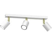 Plafoniera barra 3 spot orientabili bianco oro GU10
