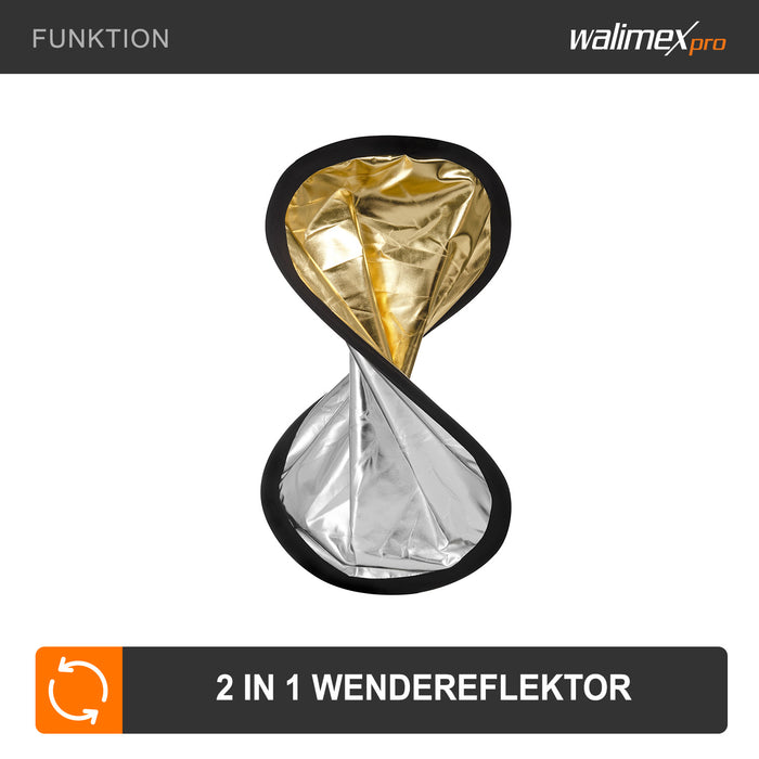 Riflettore pieghevole oro/argento, Ø107cm