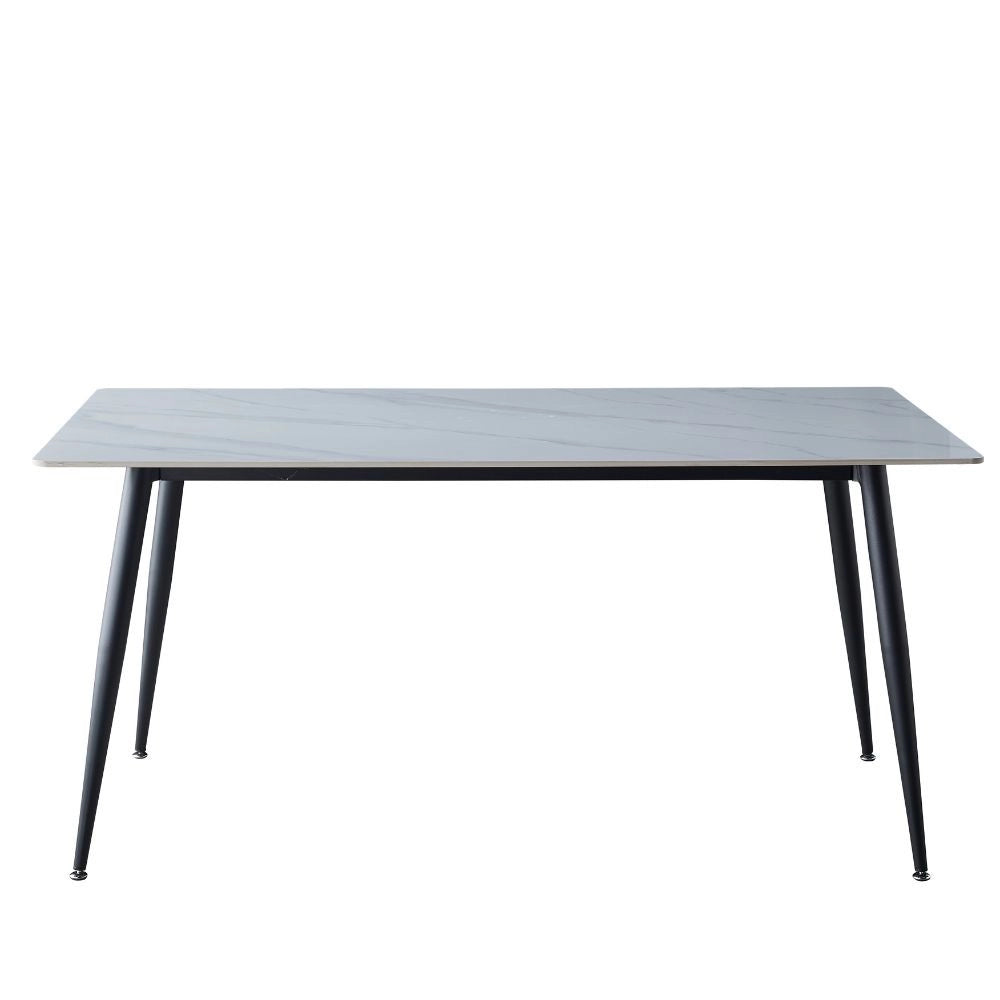 Tavolo rettangolare 140x80 effetto marmo bianco