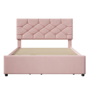 Letto Estraibile Letto Matrimoniale con Letto Ausiliario; 140×200 cm e 90×190 cm; senza Materasso; Rosa