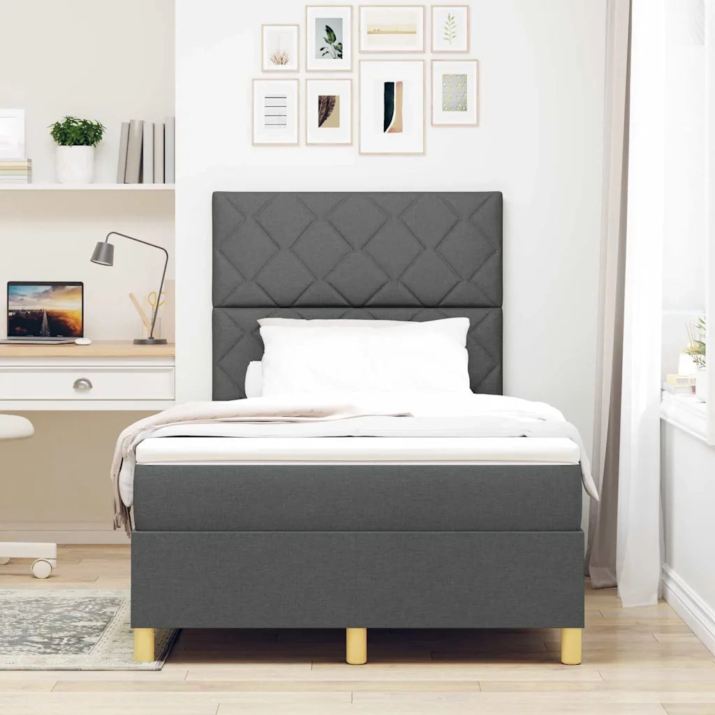 Letto a Sorgente LED Grigio scuro 120 x 200 cm Tessuto 3343167