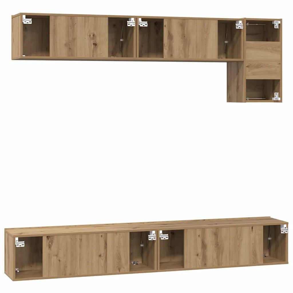 Set mobile TV 5 pcs Rovere artigianale Legno multistrato 3393197