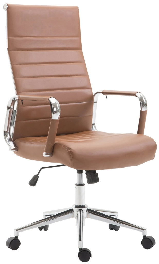 Sedia ufficio Kolumbus in similpelle marrone chiaro