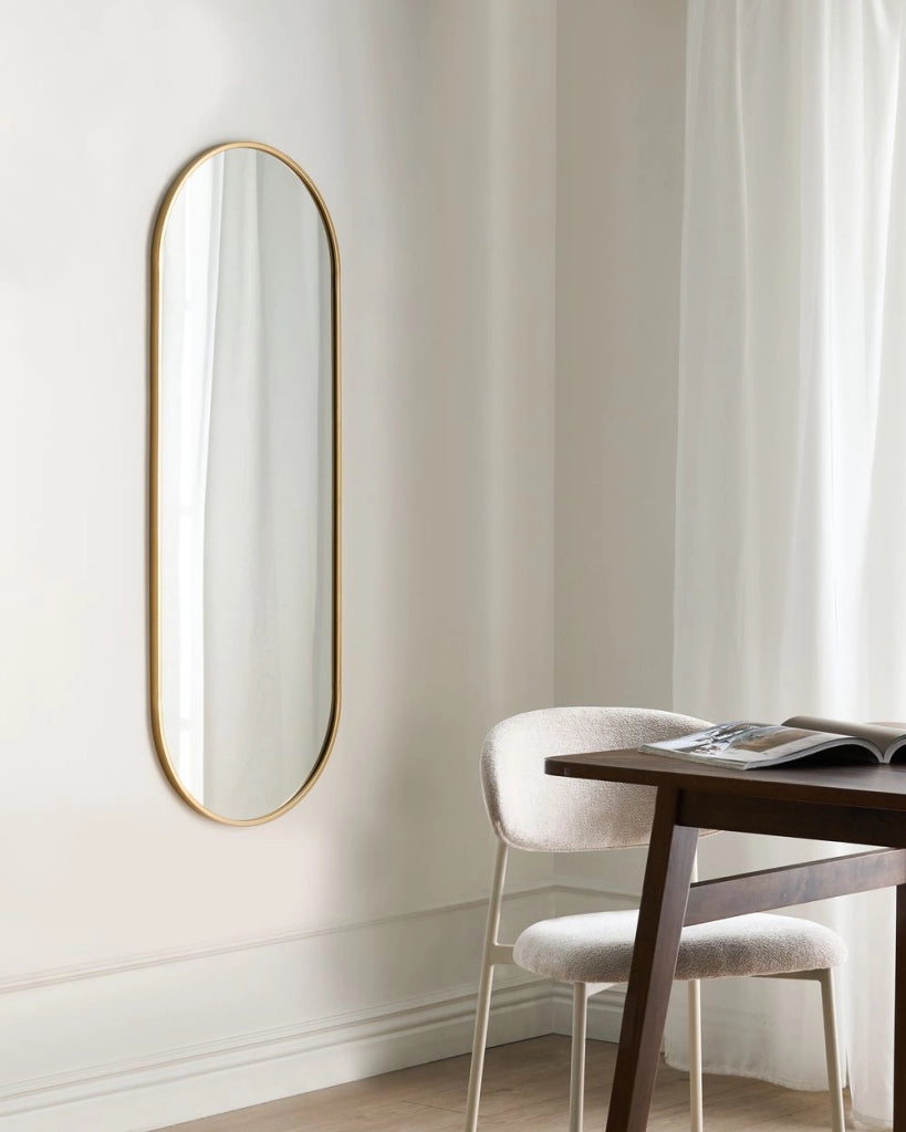 Specchio da parete con cornice in metallo dorato grande specchio da appendere camera da letto soggiorno corridoio stile glamour.