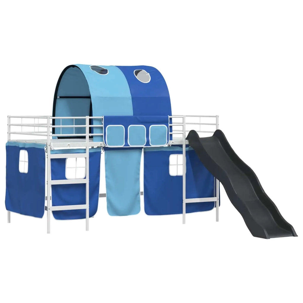 Struttura del letto loft per bambini Bianco e Blu 80 x 200 cm